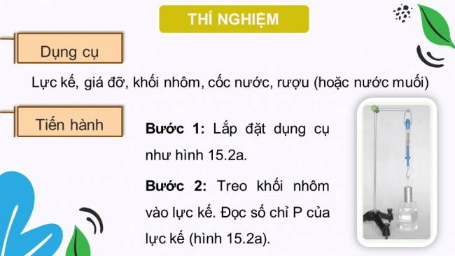 Soạn giáo án điện tử KHTN 8 CD Bài 15: Tác dụng của chất lỏng lên vật đặt trong nó