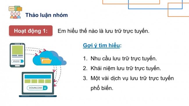 Soạn giáo án điện tử Khoa học máy tính 11 Cánh diều Chủ đề C Bài 1: Lưu trữ trực tuyến