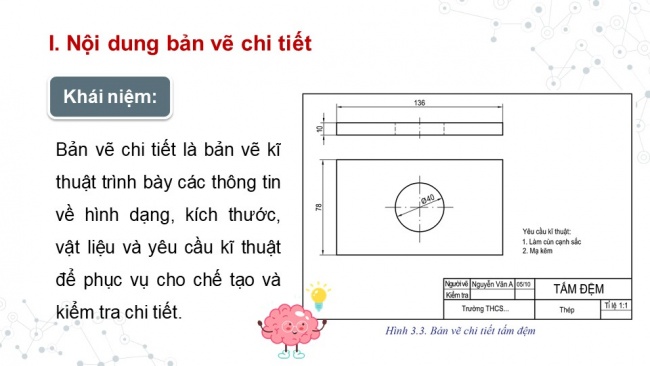 Soạn giáo án điện tử Công nghệ 8 CD Bài 3: Bản vẽ chi tiết