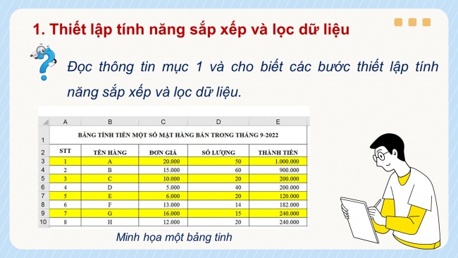 Soạn giáo án điện tử Tin học 8 CD Chủ đề E1 Bài 1: Lọc dữ liệu