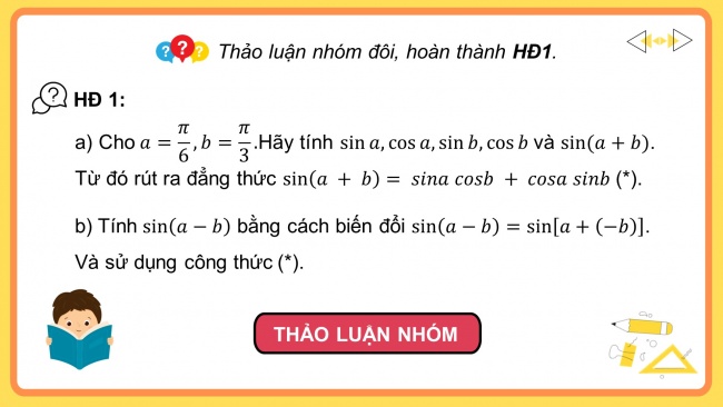 Soạn giáo án điện tử toán 11 Cánh diều Bài 2: Các phép biến đổi lượng giác