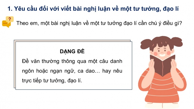 Soạn giáo án điện tử ngữ văn 11 Cánh diều  Bài 1 Viết: Viết bài nghị luận xã hội về một tư tưởng, đạo lí