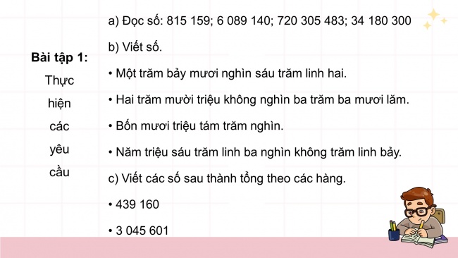 Soạn giáo án điện tử toán 4 CTST Bài 38: Ôn tập học kì 1