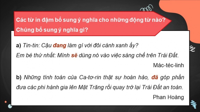 Soạn giáo án điện tử Tiếng Việt 4 CD Bài 6 Luyện từ và câu 2: Luyện tập về động từ