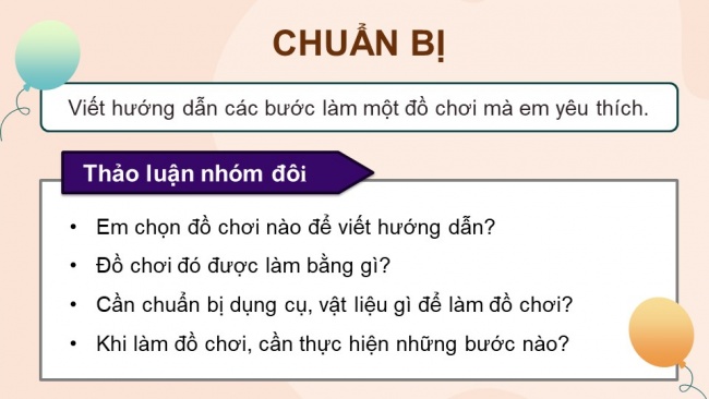 Soạn giáo án điện tử tiếng việt 4 KNTT Bài 22 Viết Hướng dẫn thực hiện một công việc