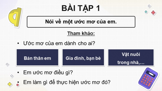 Soạn giáo án điện tử tiếng việt 4 KNTT Bài 26 Nói và nghe Ước mơ của em