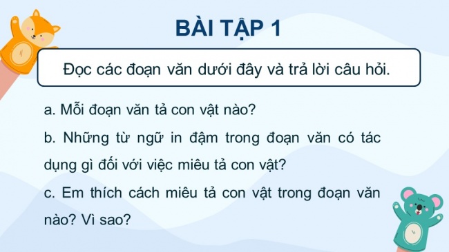 Soạn giáo án điện tử tiếng việt 4 KNTT Bài 27 Viết Luyện viết đoạn văn miêu tả con vật