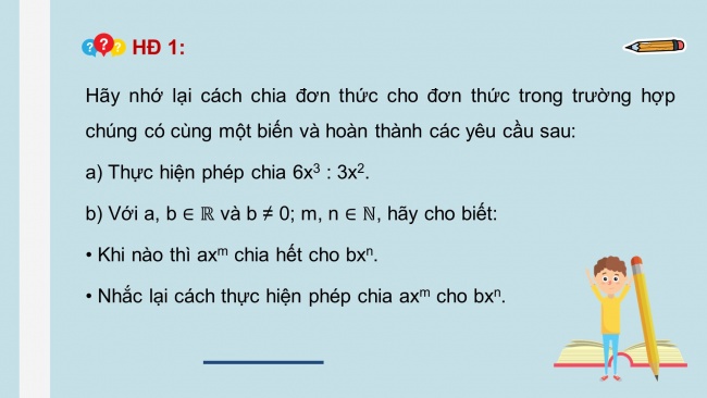 Soạn giáo án điện tử Toán 8 KNTT Bài 5: Phép chia đa thức cho đơn thức