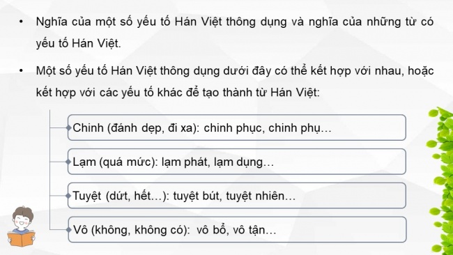 Soạn giáo án điện tử Ngữ văn 8 CTST Bài 3 TH tiếng Việt: Nghĩa của một số yếu tố Hán Việt thông dụng và nghĩa của những từ có chứa yếu tố Hán Việt đó