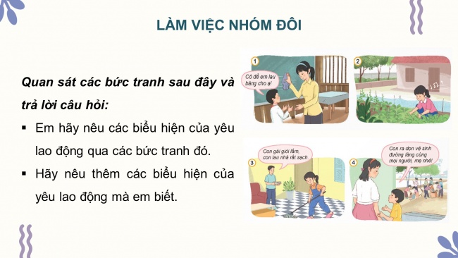 Soạn giáo án điện tử đạo đức 4 KNTT Bài 3: Yêu lao động