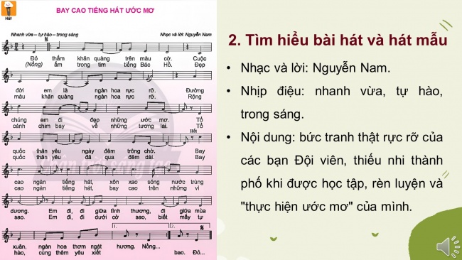 Soạn giáo án điện tử âm nhạc 4 CTST CĐ1 Tiết 2: Hát; Nhạc cụ tiết tấu; Lí thuyết âm nhạc