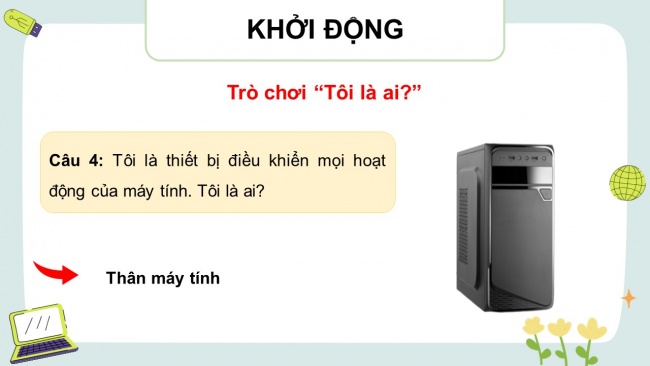 Soạn giáo án điện tử tin học 4 CTST Bài 1: Phần cứng và phần mềm máy tính