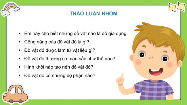 Soạn giáo án điện tử mĩ thuật 4 CTST bản 1 Bài 1: Đồ gia dụng quen thuộc