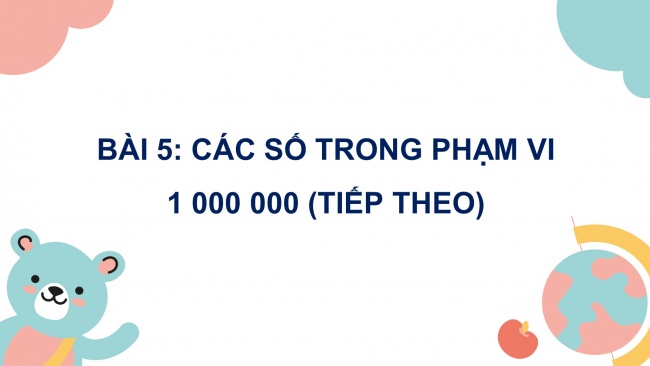 Soạn giáo án điện tử toán 4 cánh diều Bài 5: Các số trong phạm vi 1000000 (tiếp theo)