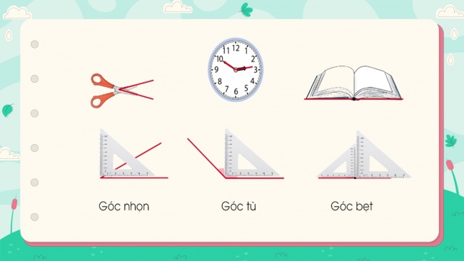 Soạn giáo án điện tử toán 4 cánh diều Bài 19: Góc nhọn, góc tù, góc bẹt