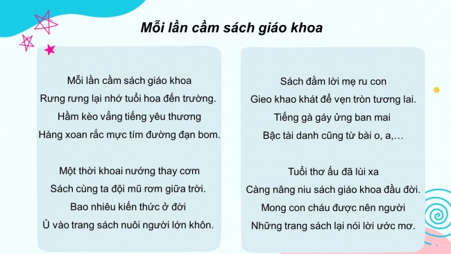 Soạn giáo án điện tử tiếng việt 4 cánh diều Bài 4 Đọc 4: Mỗi lần cầm sách giáo khoa