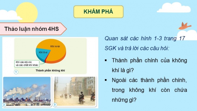 Soạn giáo án điện tử khoa học 4 cánh diều Bài 4: Không khí xung quanh ta