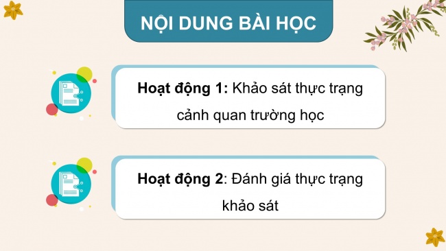 Soạn giáo án điện tử HĐTN 4 cánh diều Tuần 1: Giữ gìn trường em xanh, sạch, đẹp - Hoạt động 1, 2