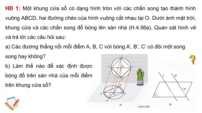 Soạn giáo án điện tử toán 11 KNTT Bài 14: Phép chiếu song song