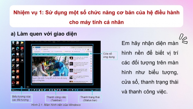 Soạn giáo án điện tử khoa học máy tính 11 KNTT Bài 2: Thực hành sử dụng hệ điều hành