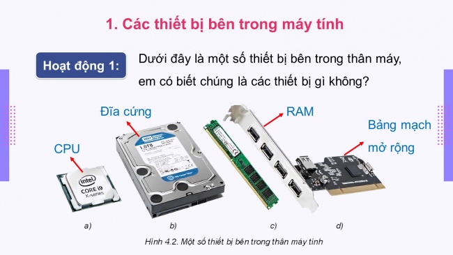 Soạn giáo án điện tử khoa học máy tính 11 KNTT Bài 4: Bên trong máy tính