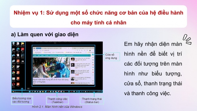 Soạn giáo án điện tử tin học ứng dụng 11 KNTT Bài 2: Thực hành sử dụng hệ điều hành