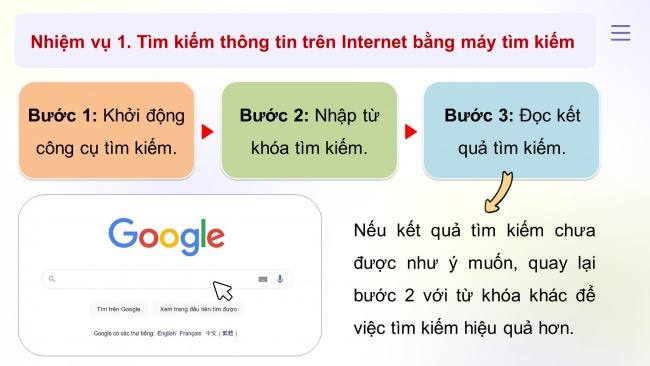 Soạn giáo án điện tử tin học ứng dụng 11 KNTT Bài 7: Thực hành tìm kiếm thông tin trên Internet