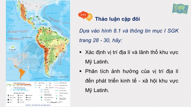 Soạn giáo án điện tử địa lí 11 CTST Bài 8: Tự nhiên, dân cư, xã hội và kinh tế Mỹ La tinh (Phần 1)