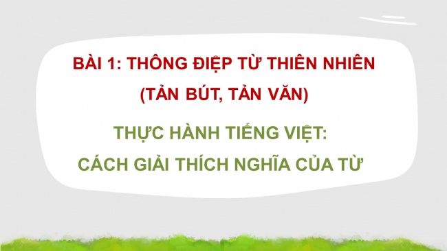 Soạn giáo án điện tử ngữ văn 11 CTST Bài 1 TH tiếng Việt: Cách giải thích nghĩa của từ