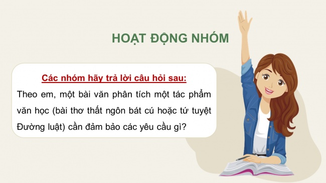 Soạn giáo án điện tử Ngữ văn 8 KNTT Bài 2 Viết: Viết bài văn phân tích một tác phẩm văn học (bài thơ thất ngôn bát cú hoặc tứ tuyệt Đường luật)