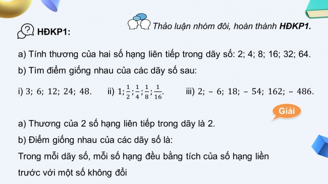 Soạn giáo án điện tử toán 11 CTST Bài 3: Cấp số nhân