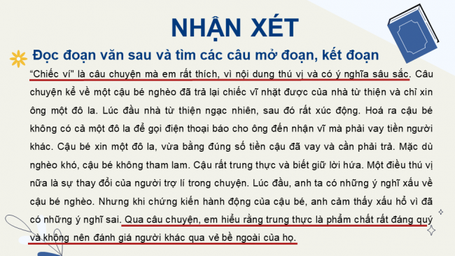 Soạn giáo án điện tử Tiếng Việt 4 CD Bài 8 Luyện từ và câu 1: Câu chủ đề của đoạn văn