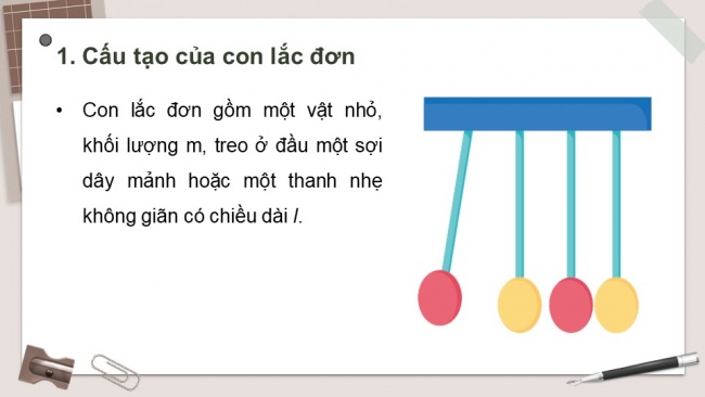 Soạn giáo án điện tử vật lí 11 Cánh diều Bài 2: Một số dao động điều hoà thường gặp