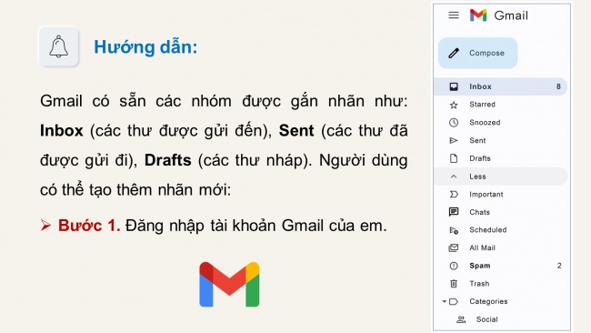 Soạn giáo án điện tử Tin học ứng dụng 11 Cánh diều Chủ đề C Bài 4: Thực hành một số tính năng hữu ích của dịch vụ thư điện tử