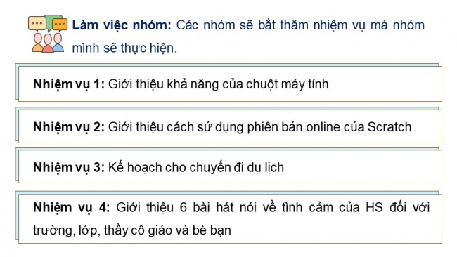 Soạn giáo án điện tử Tin học 8 CD Chủ đề C Bài 3: Bài tập nhóm: Thông tin với giải quyết vấn đề