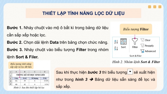 Soạn giáo án điện tử Tin học 8 CD Chủ đề E1 Bài 1: Lọc dữ liệu