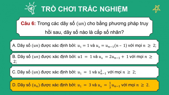 Soạn giáo án điện tử toán 11 Cánh diều: Bài tập cuối chương 2