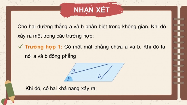 Soạn giáo án điện tử toán 11 Cánh diều Bài 2: Hai đường thẳng song song trong không gian