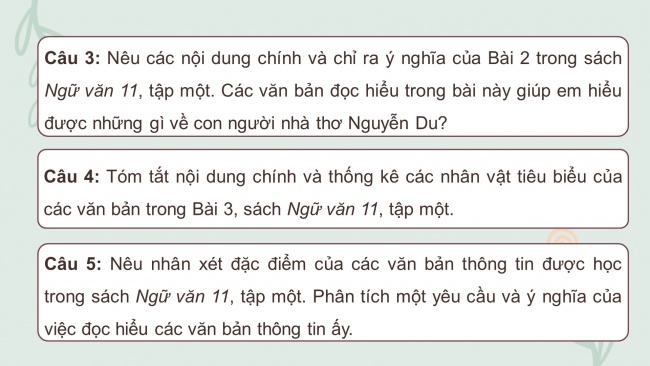 Soạn giáo án điện tử ngữ văn 11 Cánh diều: Ôn tập và tự đánh giá cuối học kì 1