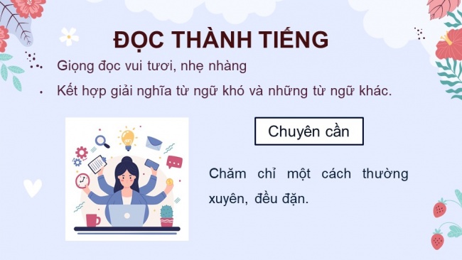 Soạn giáo án điện tử Tiếng Việt 4 CD Bài 7 Đọc 4: Anh đom đóm