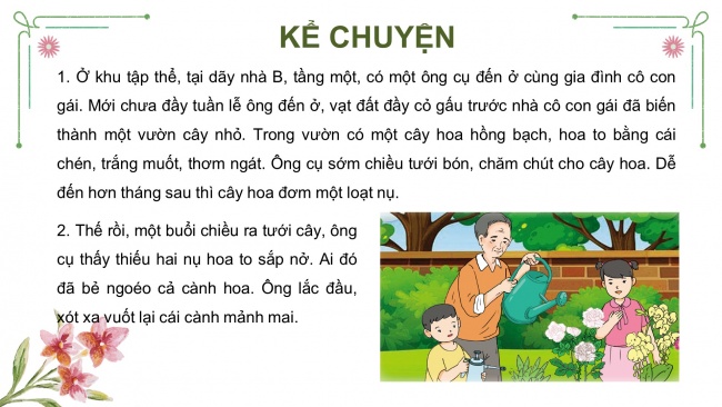 Soạn giáo án điện tử Tiếng Việt 4 CD Bài 7 Nói và nghe 1: Kể chuyện: Cây hoa hồng bạch