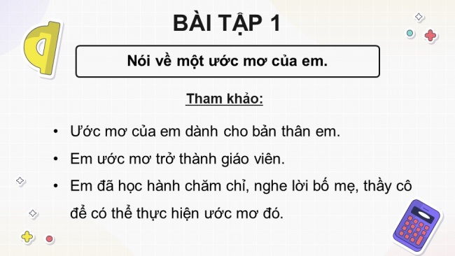 Soạn giáo án điện tử tiếng việt 4 KNTT Bài 26 Nói và nghe Ước mơ của em