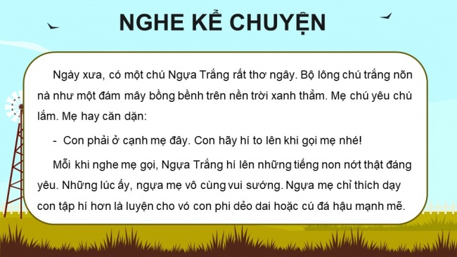 Soạn giáo án điện tử tiếng việt 4 KNTT Bài 30 Nói và nghe Kể chuyện đôi cánh của Ngựa trắng