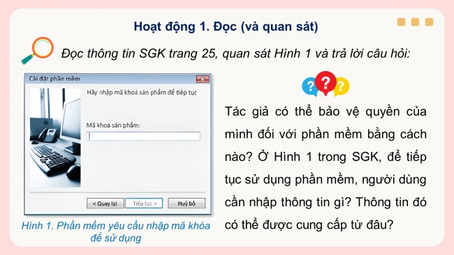 Soạn giáo án điện tử tin học 4 CTST Bài 6: Sử dụng phần mềm khi được phép