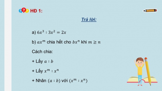 Soạn giáo án điện tử Toán 8 KNTT Bài 5: Phép chia đa thức cho đơn thức