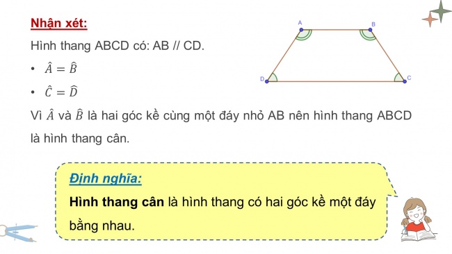 Soạn giáo án điện tử Toán 8 KNTT Bài 11: Hình thang cân