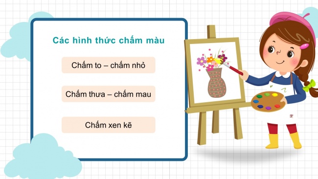 Soạn giáo án điện tử mĩ thuật 4 CTST bản 1 Bài 2: Tranh chấm màu