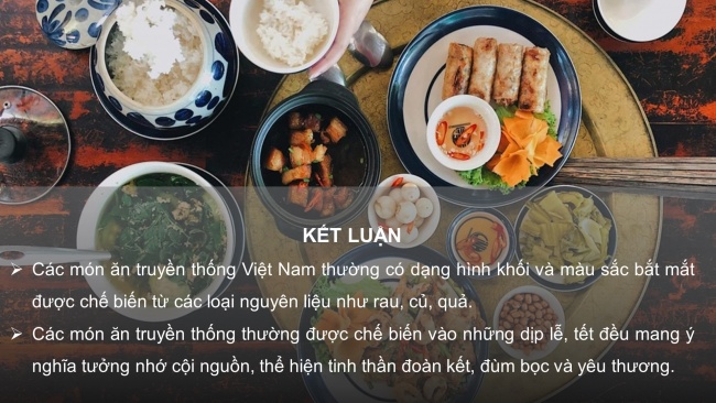 Soạn giáo án điện tử mĩ thuật 4 CTST bản 1 Bài 3: Món ăn truyền thống