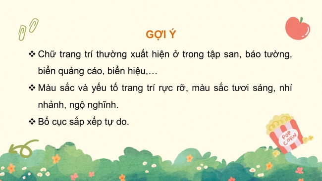 Soạn giáo án điện tử mĩ thuật 4 CTST bản 2 Bài 7: Chữ trang trí