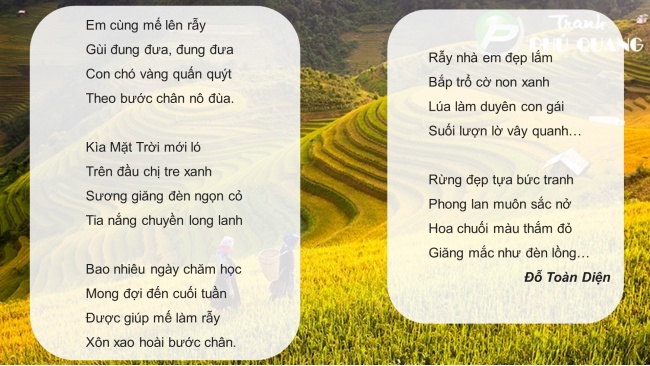 Soạn giáo án điện tử tiếng việt 4 cánh diều Bài 2 Đọc 2: Lên rẫy